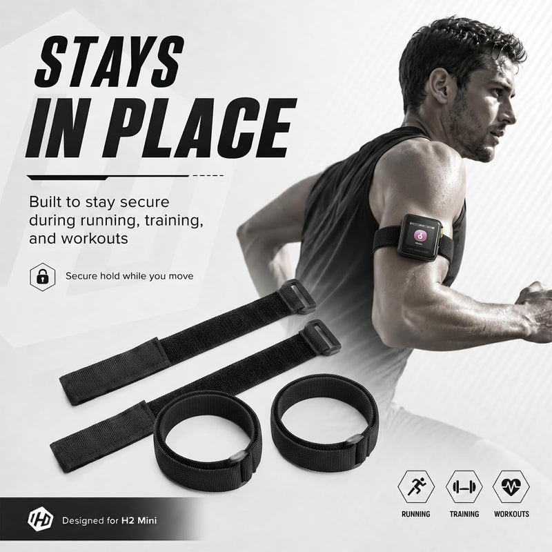 HIFI WALKER H2 Mini MP3 Player Armband, 40cm & 50cm, 2 Pack | Hands-free carrying, secure fit, lightweight wear, easy adjustment, for sports and daily use