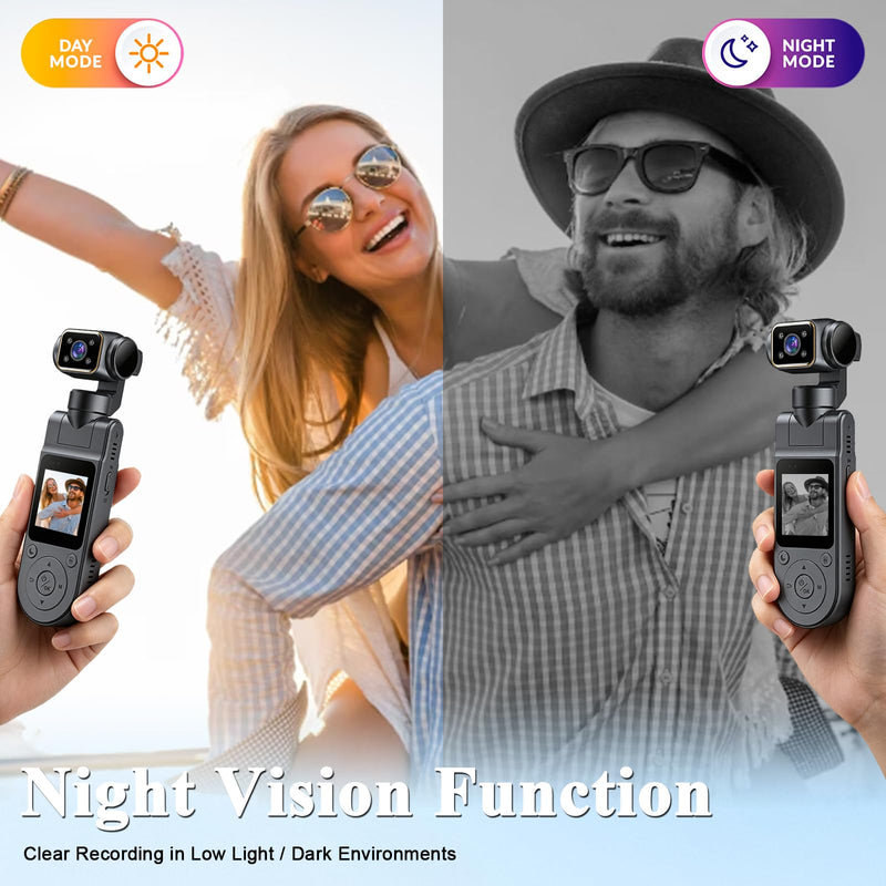 Body Camera with Audio & Video Recording Handheld Vlogging Camera | 1080P FHD | 270° Rotationg Lens | Night Vision | Connects to Phone | 1.54in Screen | Magnetic Clip | Camera for Vlogging