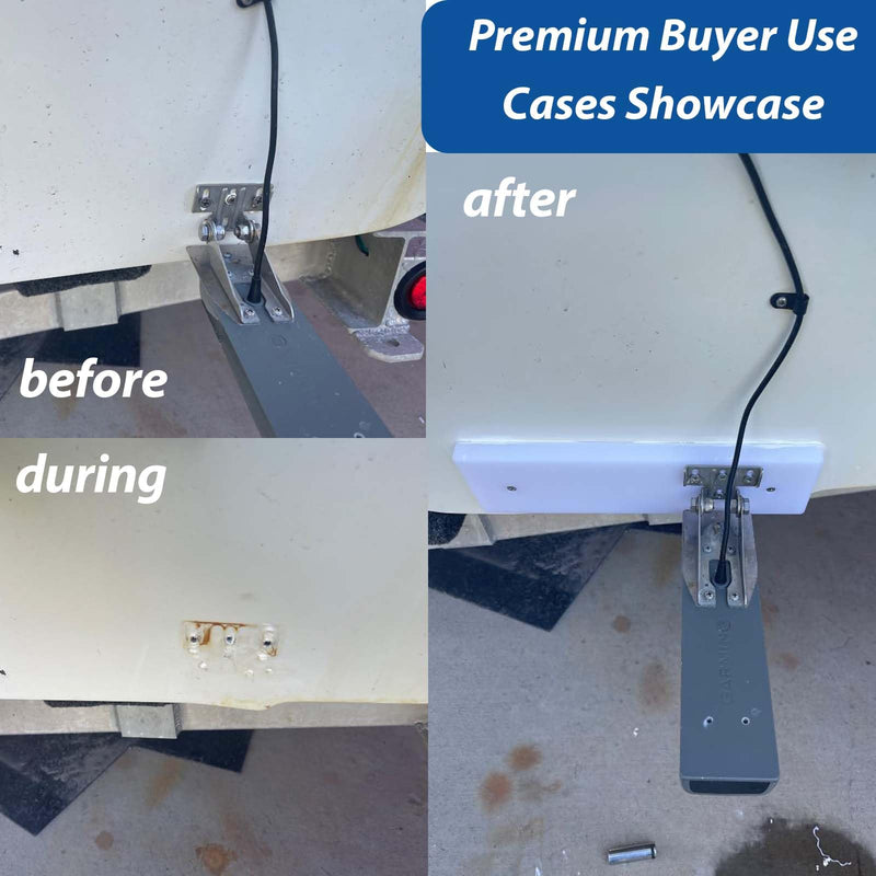UV-Resistant Marine-Grade Boat Transducer Mounting Plate with Screws Ideal for Mounting Fish Finder Transducers, Speed Sensors, and Other Electronics 1 Pack