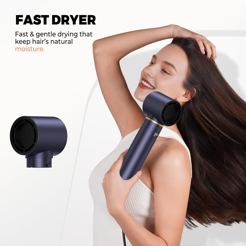 5 in 1 Hair Styler Airbrush Hairstyer Air Brush 5 in 1 Air styer | Airstyler Multi-Blow Dryer Brush Set with Curl, Straighten, Wavy, Smooth, Magic Styler for All Hair Types and Lengths Blue Gold