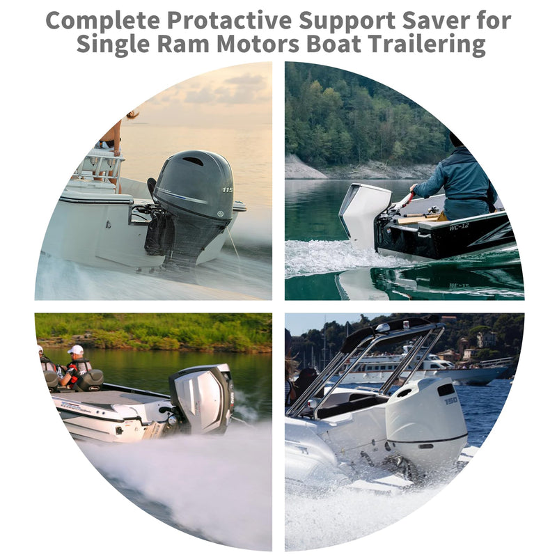Boat Transom Support Saver with 2 Pcs Trailering Motor Locks for Marine Outboard Engines with Single Ram Tilt Trim Systems Yellow