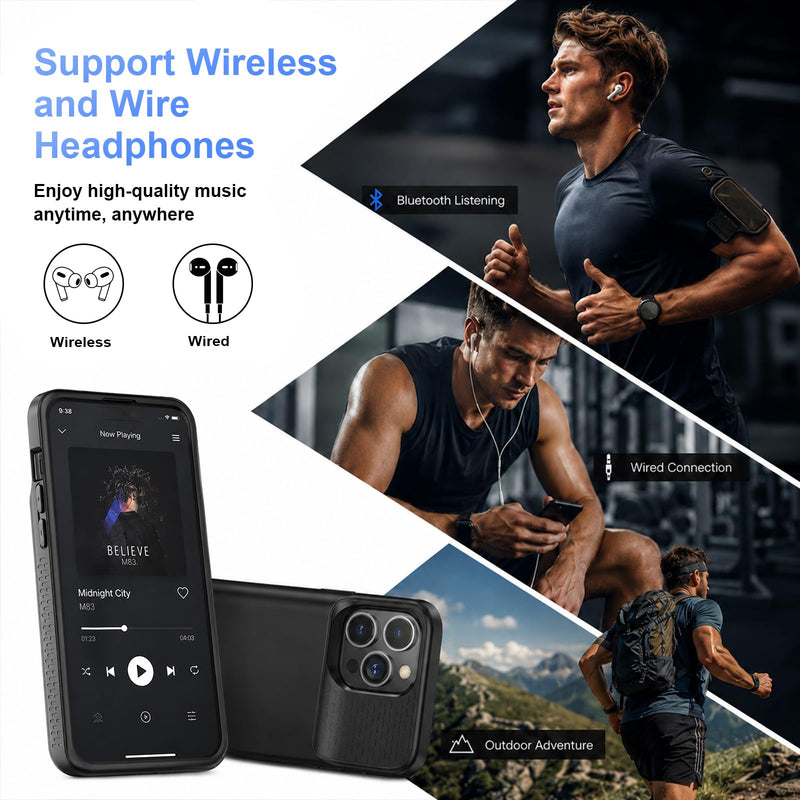 Battery Case for iPhone 14 Pro Max/14 Plus/13 Pro Max/12 Pro Max, Rechargeable Case Charger Soft TPU Anti-Slip Slim 8500mAh 15W Fast Charging Juice Box for 12/13/14 Pro Max/14 Plus 6.7inch-Black Black
