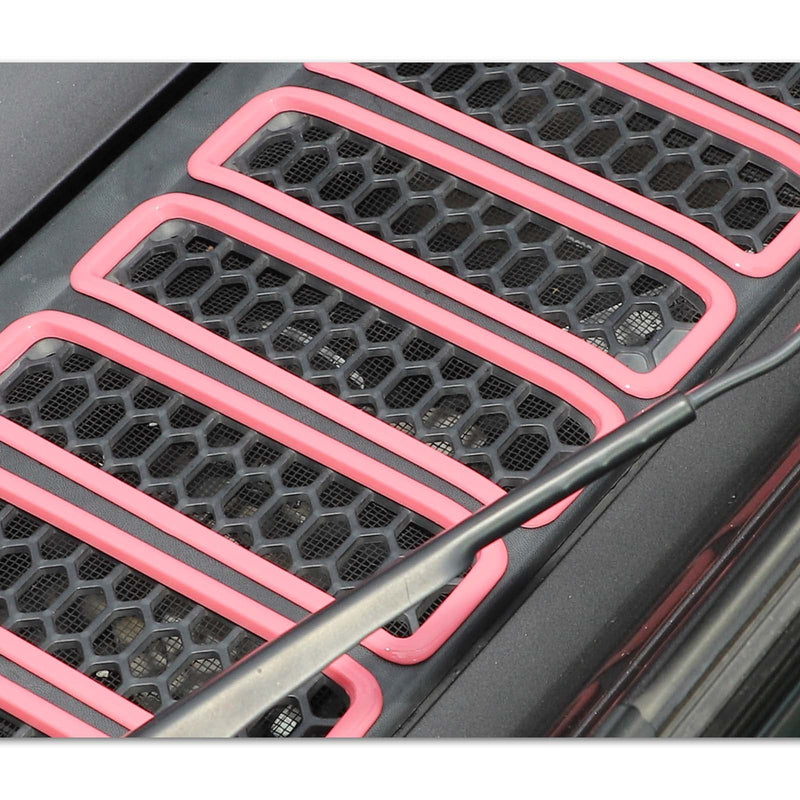 Hood Vent Cover Cowl Panel Vent Cover Trim Fit for 2018-2025 Jeep Wrangler JL JLU & Gladiator JT Exterior Accessories (Pink) Pink