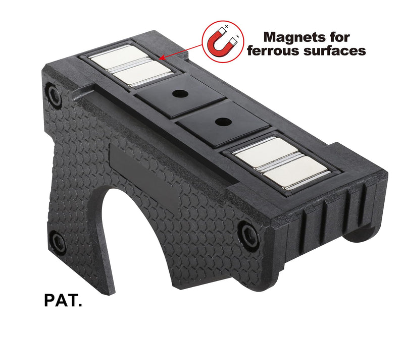 Magnetic Ratchet Organizer/Holder -Horizontally or Vertically-Patented-Tool Tray/Rack/Shelf for Ratchet, Wrench, Pry Bar, Breaker Bar, Extension Storage Box Drawer Panel (Black) Black