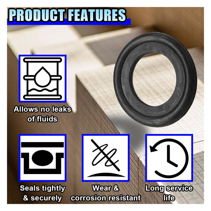 10PCS Oil Drain Plug Gasket, M12 Rubber Car Sealing Gasket Replacement for OEM#12616850, Engine Oil Pan Crush Washers for Buick, Ford, Landrover, Volvo (M12)