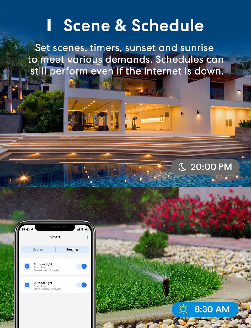 Outdoor Smart Plug, meross Outdoor Wi-Fi Outlet with 3 Independent Sockets Compatible with Apple Homekit, Alexa and SmartThings, Voice & Remote Control, Timer, 2.4 GHz only,Black HomeKit 3 Outlets