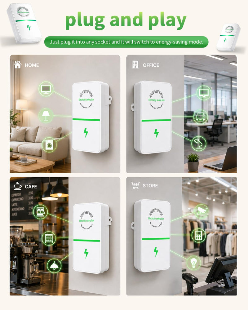 8PCS Power Plug Pro Energy Saver 2026 Updated New Stop Watt Energy Saving Device Intelligent Electricity Electric Saving Box Smart Plug in Power Box Power Factor Saver Household Power Plug-in 8pcs