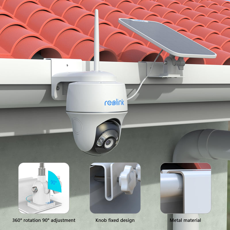 HOLACA Gutter Mount Bracket Compatible with Reolink Argus PT 3MP, Reolink Argus PT 4MP/2K, Reolink Argus PT 5MP/2K, Reolink Argus PT 4K/8MP, Reolink Go PT Ultra Security Camera and Reolink Solar Panel