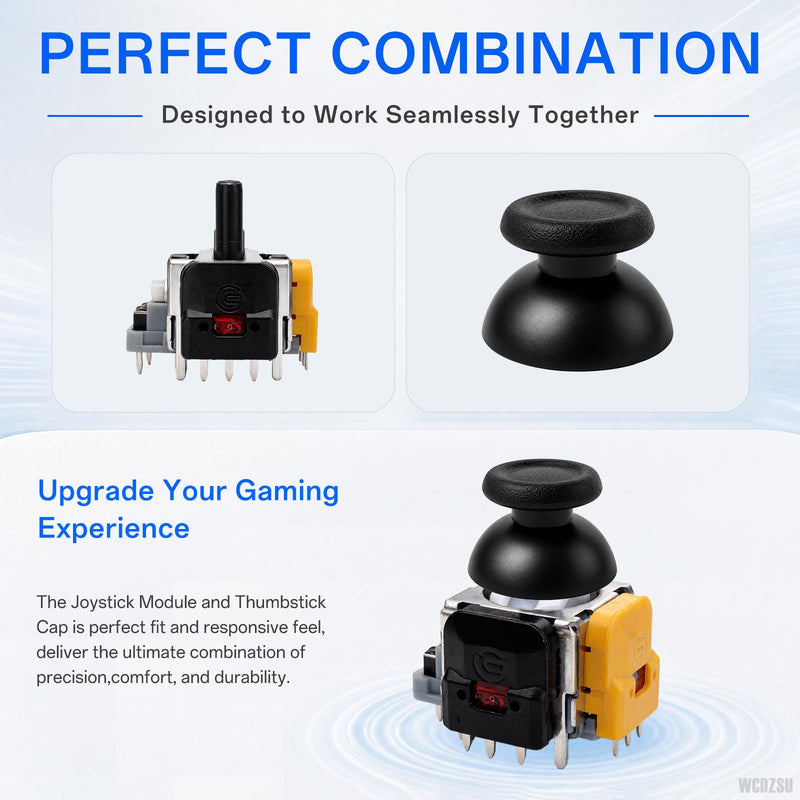 WCDZSU 10 Pack Hall Effect Joystick and Thumbsticks Cap for PS4 Controller | Hall Effect Analog Sticks Sensor Module Replacement for DualShock for PlayStation 4 with Conrtoller Repair Tools