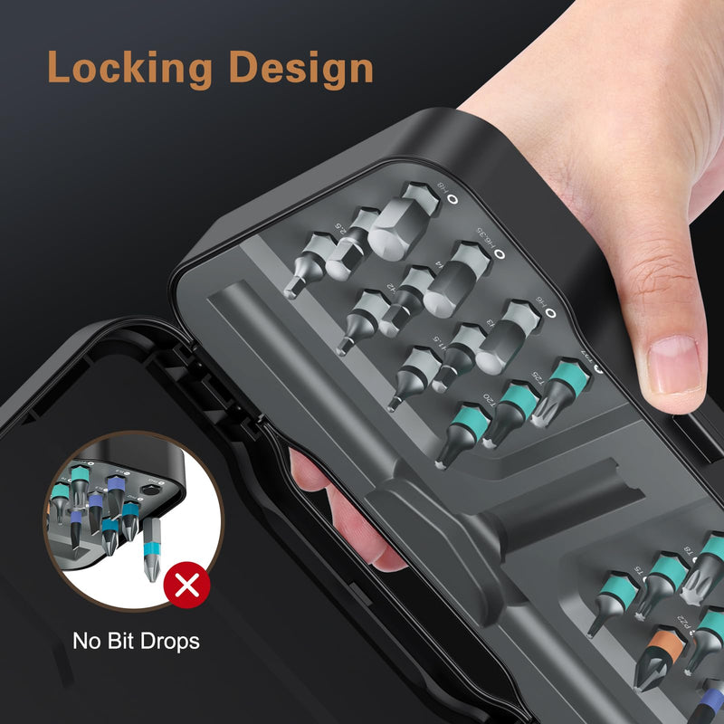 24 in 1 Magnetic Screwdriver Set, DIY Ratchet Screwdriver Set, Multi Bit Magnetic Drive Set with Detachable Ratchet Handle, Portable Precision Repair Tool Kit for Furniture Computer Bicycle 24 IN 1