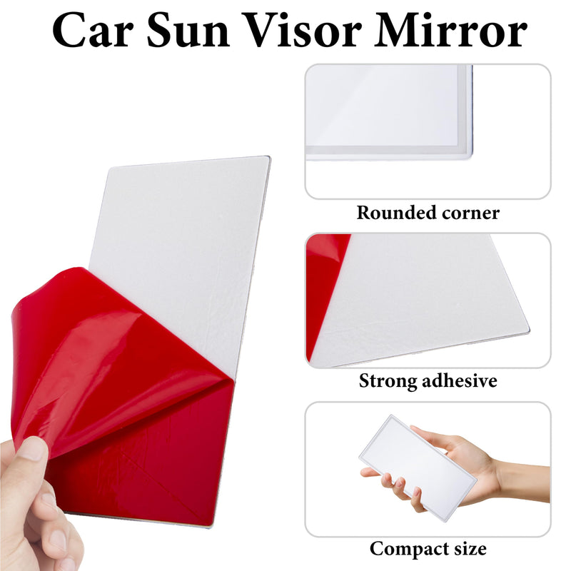 Car Sun Visor Mirror, HD 5.91"×3.15" Portable Car Vanity Mirror, Seatback Self-Adhesive Makeup Mirrors, Shatter-proof Cosmetic Accessories for Automotive Truck SUV Vehicle 1 PCS
