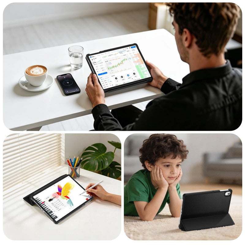Fintie Slim Case for Onn 11 Inch Core Tablet (2026 Model) - Black | Premium Vegan Leather, Lightweight, Hard Shell Stand Cover, for Onn 11 Inch Gen5 Tablet