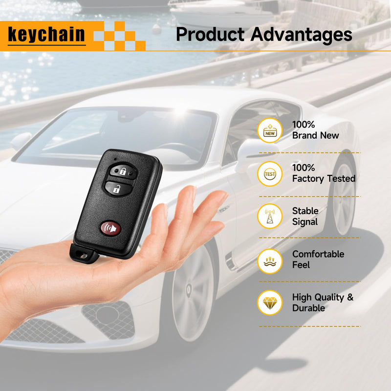 Smart Key Fob Replacement Fits for Toyota Venza 2009-2016 Prius 2010-2015 Prius C 2012-2014 Prius V 2010-2016 Scion TC 2011-2016 4Runner 2010-2019 Car Keyless Entry Control Remote HYQ14ACX 89904-47230