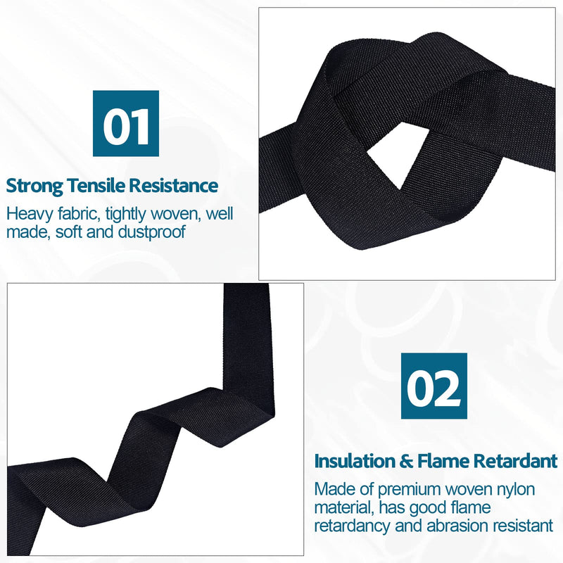 25 FT Nylon Hydraulic Hose Protector Sleeve Sheath Cable Cover Welding Tig Torch Hose Cover for Long-Wearing Abrasion Protection, 2.25" ID, Black 2.25 Inch ID, 25 Feet Long
