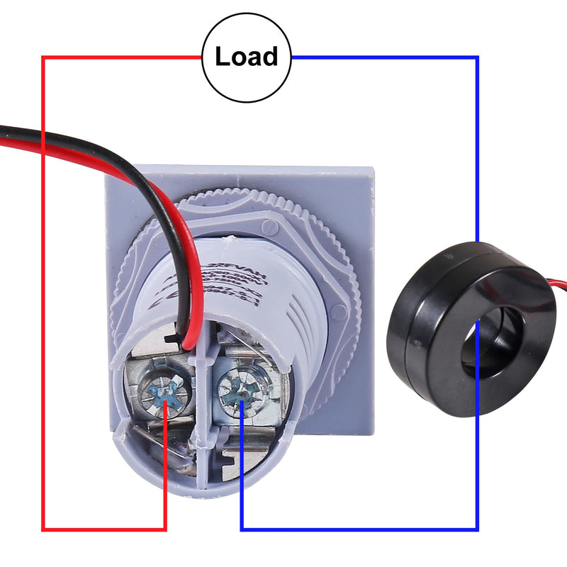 3PCS Square LED Digital Voltmeter Ammeter Hertz Meter AC20-500V Signal Lights Voltage Current Frequency Combo Meter Indicator Tester with CT（White+Blue+Red） White+Blue+Red