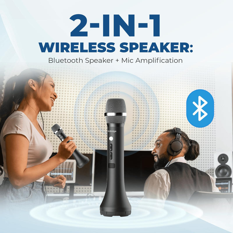 Bluetooth Microphone Wireless Voice Amplifier, Professional Intelligent Noise Cancelling Handheld/Desktop Mic Speaker, 15W Wireless Mic with 3 Sound Effects for Teaching Singing Speaking Karaoke H9