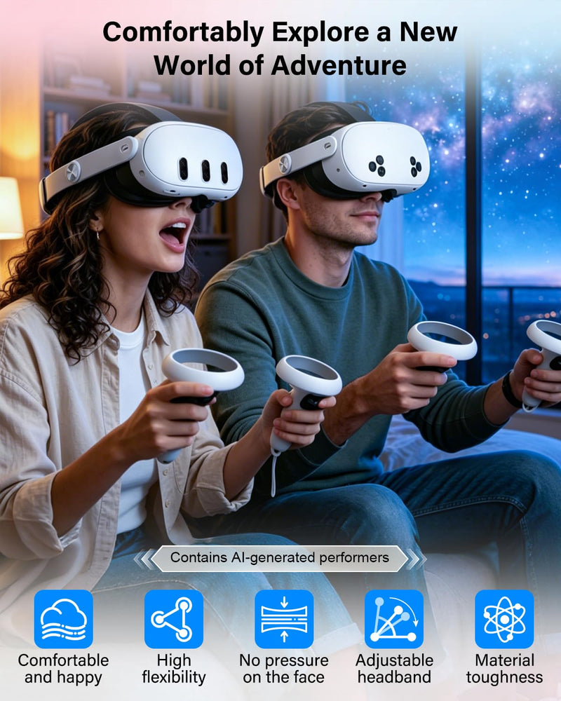 Head-Strap-for-Meta-Quest-3S/Quest 3, Adjustable Elite Headstrap | Quest 3 Strap Replacement for Oculus Quest 3/3S, VR Headset Strap with Large Support Pad for Enhanced Support and Comfort