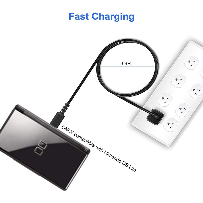 DS Lite USB Charger Cable Kit, 2 Pcs 3.9ft Charging Cord and 4 Stylus Pen Compatible with Nintendo DS Lite (ONLY for NDSL, NOT for 3DS, 2DS, DSi, DS)