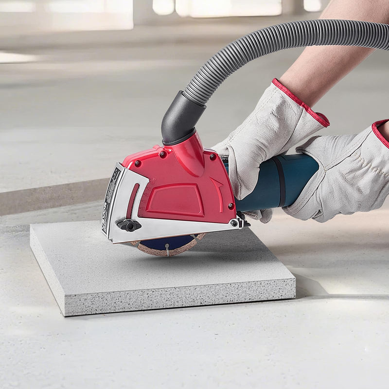 VEVOR Cutting Dust Shroud for Angle Grinders, Universal 4-5 in Angle Grinder Dust Shroud with 6 Clamping Washers, Adjustable Cutting Depth, Connect to Vacuum Cleaner, for Wood Concrete Wall Stone