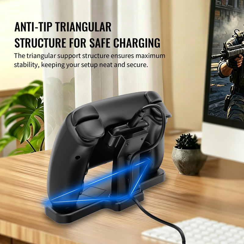 Desktop Charing Stand for Steam Controller 2 (2026) | Steam Controller 2 Holder Base,Cable Management,Puck Support and Anti-Slip Silicone Pad