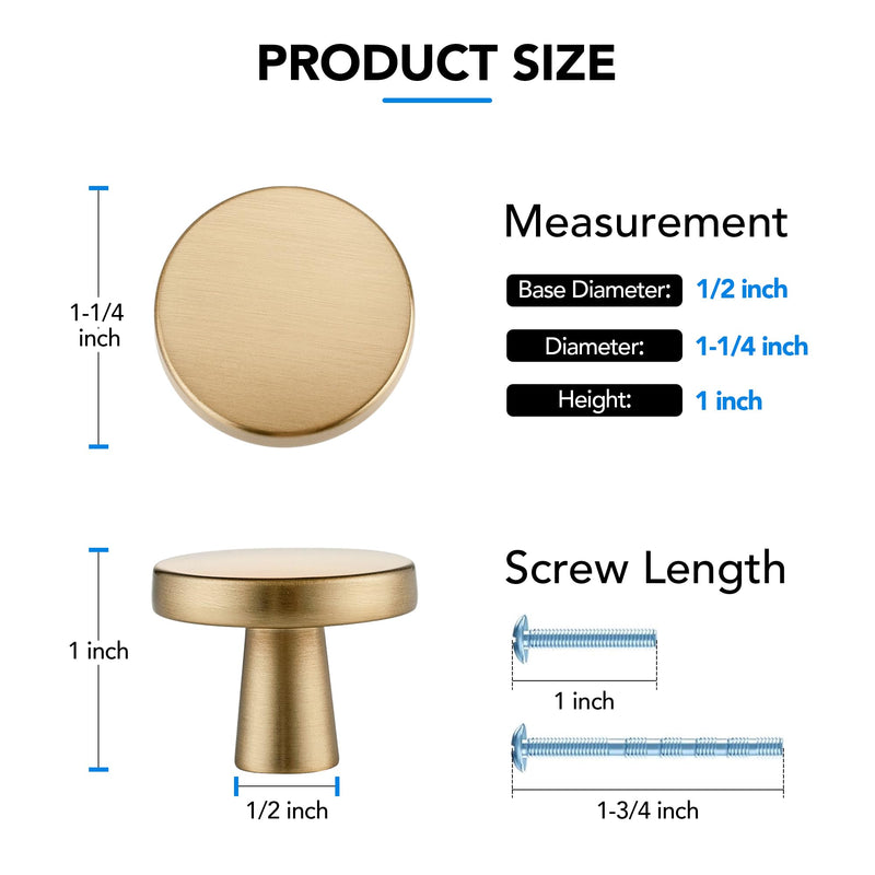 HOME EDIT 20 Pack Champagne Bronze Cabinet Knobs Zinc Round Knobs for Kitchen, Bathroom, Closet, and Dresser Round Knobs 3