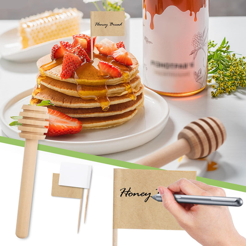 98 Pcs Charcuterie Board Accessories, Stainless Steel Cheese Spreaders with Wooden Handle Forks Spoons Mini Serving Tongs Honey Dippers Sauce Cups Toothpick Flags Charcuterie Utensils, Gold