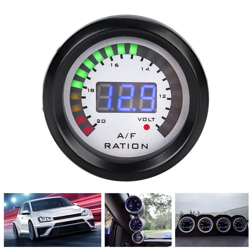 KIMISS Air Fuel Ratio AFR Gauge Kit, 52mm Car Air Fuel Ratio Gauge LED Blue Digital for 12V 4/6/8 Cylinder Gasoline Vehicle