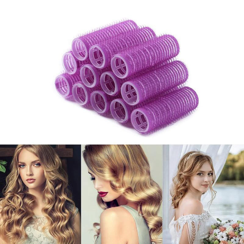 Fashion Base Hair Rollers with Clips,Small Velcro Rollers for Short Hair | 15mm Self Grip Hair Curlers Rollers,12 Rollers and 12 Clips,Salon Curlers