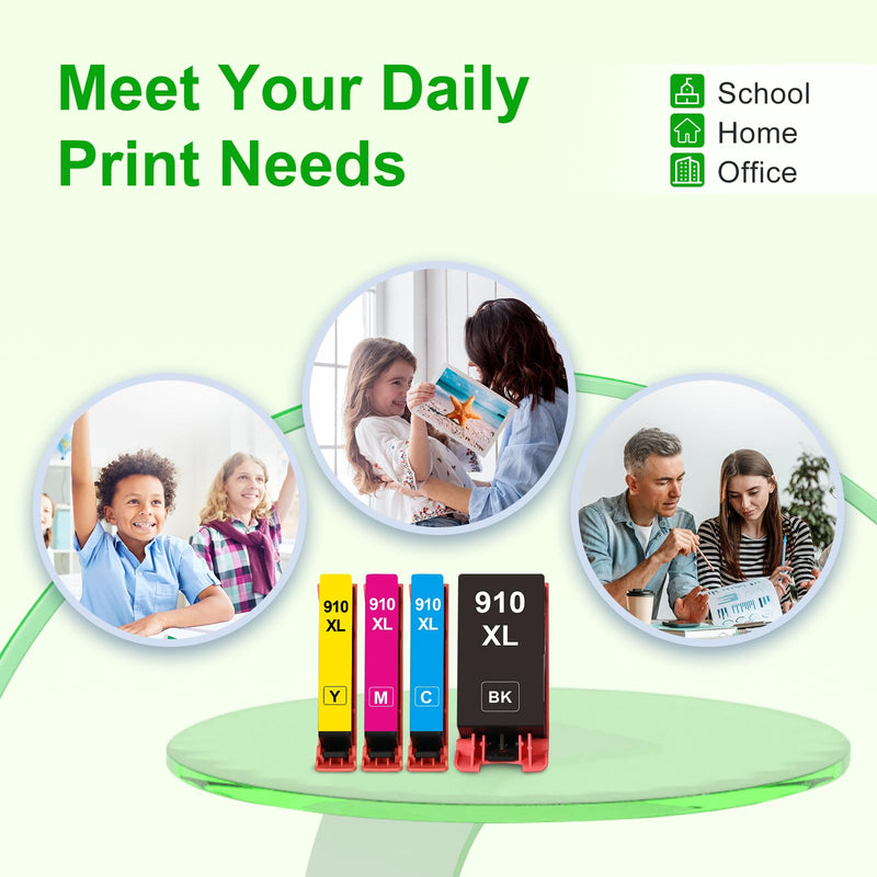 910XL Ink Cartridges Combo Pack for HP 910 Printer High-Yield Ink Cartridge | HP 910XL Work for HP OfficeJet Pro 8025 8035 8010 8012 8022 8020 8024 8030 8028 8023 8018 Printer for Home & Office Daily Use