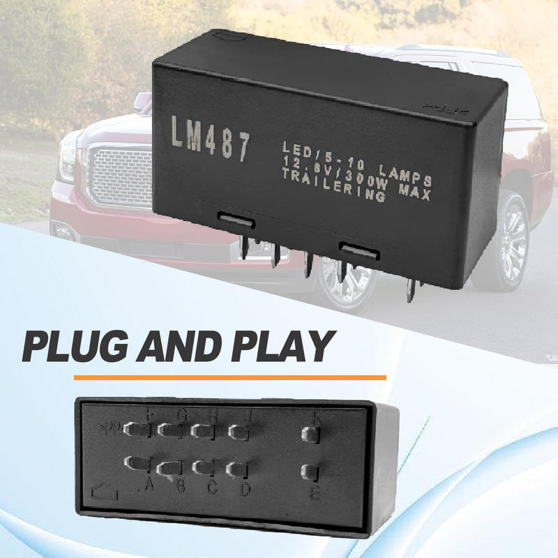 LED Flasher Relay Turn Signal Replace# 15231201 LM487 15764135 10383321 Hazard Warning and Turn Signal Flasher Compatible with 2003 2004 2005 2006 2007 Hummer Chevy Cadillac GMC