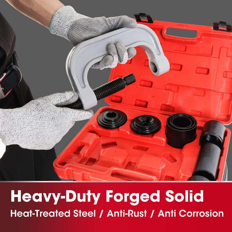 Ball Joint Press and U Joint Removal Kit, 10 PCS with Portable Storage Case of Bushing Press Kit Tools, Fits Most 2WD and 4WD Cars and Light Trucks