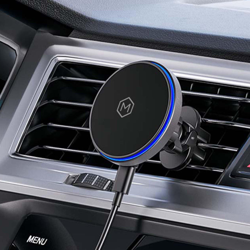 Mag Switch Qi2 Mag Safe Wireless Car Charger Air Vent Mount, 15W Fast Charger with a built in on/off switch for charging, Strong N52 Magnets, Compatible with iPhone 14/15/16/17 Iphone Air