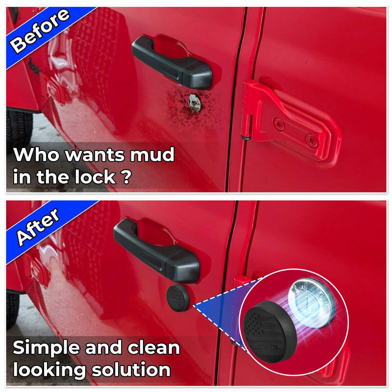 Keyhole Covers Compatible with 2018-2025 Jeep Wrangler JL and Gladiator JT Front Door, Strong Magnet Keyhole Decor Accessories for Door Lock Protection