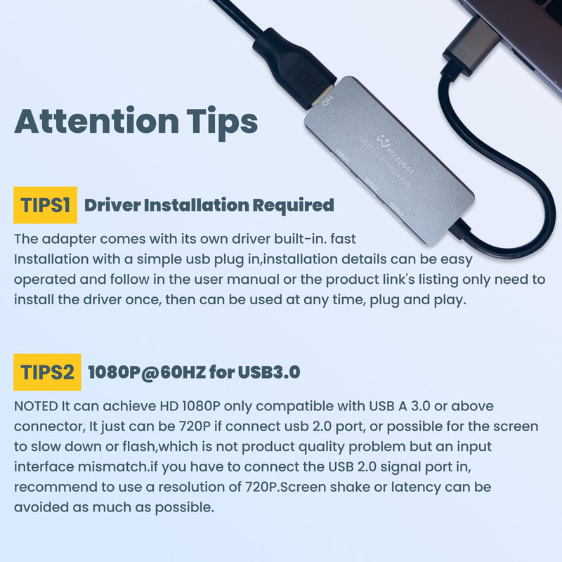 USB to HDMI Adapter,USB hub with HDMI,USB 3.0 to HDMI Adapter,HDMI to USB Adapter for Monitor,USB hub for Laptop with hdmi Supports Mac & Windows