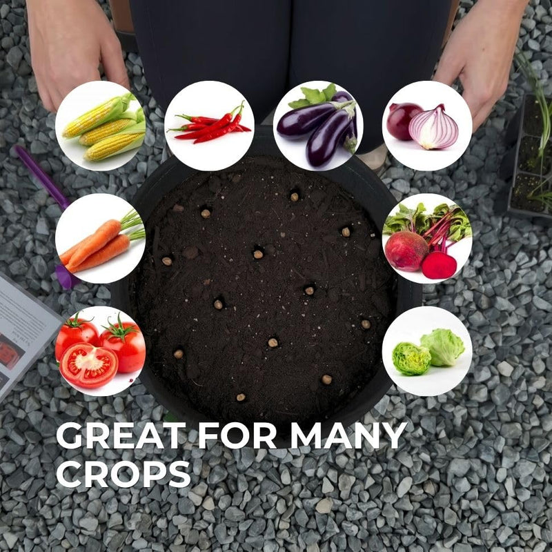 Round Seed Planting Template – Patented Color-Coded Garden Spacing Tool Kit with Seed & Seedling Spacer, Dibber with Seed Spoon & Laminated Vegetable Growing Guide