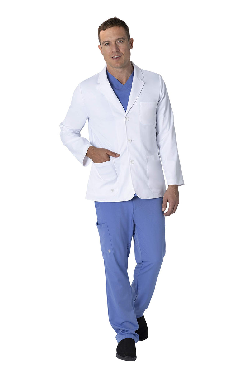 Healing Hands Medical Lab Coat Leo Coat with 5 Pockets, Soft & 2-Way Stretch Fabric 5150 Standard Size 30.5" Medium White