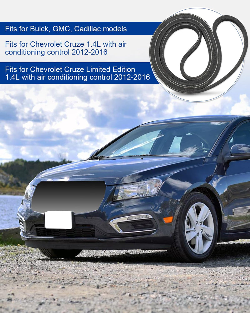 55578811 Serpentine Belt Fit for Chevy Cruze 1.4L 2012-2016, Fit for Cadillac Buick GMC Models, V-Ribbed