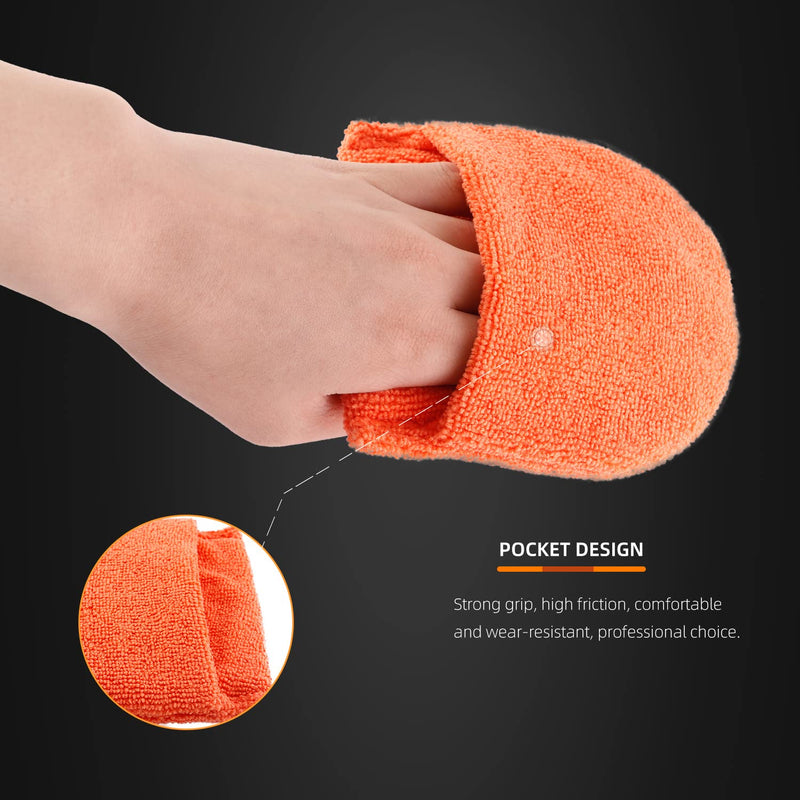 SPTA Microfiber applicator pad, Microfiber Sponge, 10Pcs Ultra-Soft Microfiber Wax Applicator Pads, Cleaning Pads with Finger Pocket Wax Applicator for Applying Wax, Sealants