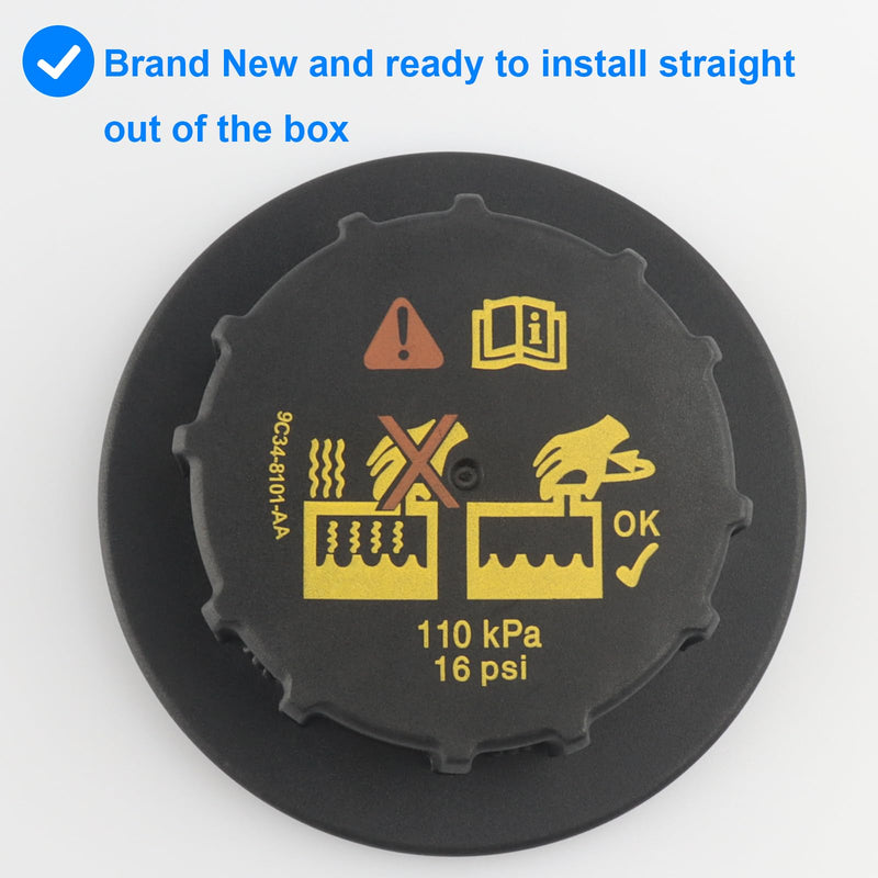 Radiator Pressure Cap, Coolant Reservoir Cap Replace RS-527, RS527, 9C3Z-8101-B, 9C3Z8101B Compatible with Ford 6.0 7.3 Powerstroke - Explorer F150 F250 F350 Mustang Taurus, Lincoln, Mercury, More