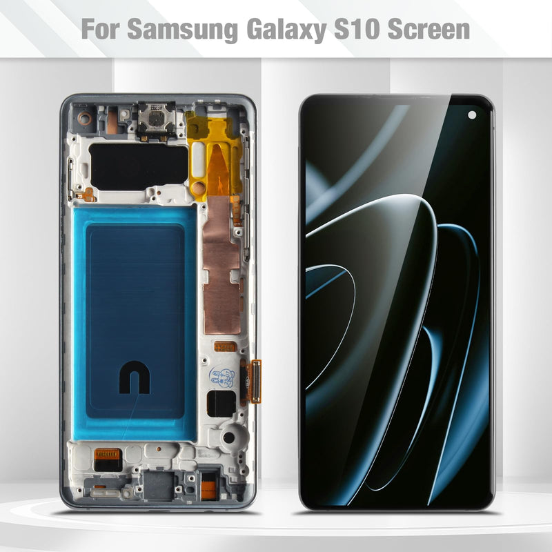 for Samsung Galaxy S10 Screen Replacement with Frame,Incell | for SM-G973F G973U G973W,LCD Display Digitizer Touch Assembly,No Fingerprint,with Repair Tools