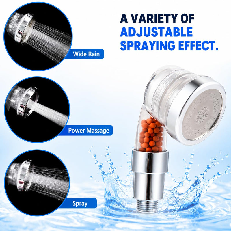 Socila Clear Sprayer Head 3 Function With Filter For Shampoo Bowl, High Pressure And Water Saving, Filter For Dry & Frizz Hair