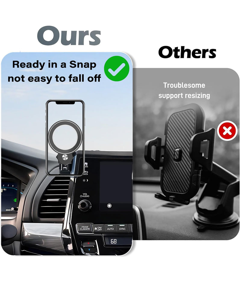 Car Phone Holder for Honda Odyssey 2018-2024 8-inch Screen Accessories | MagSafe Strong Magnetic Clip-On Cell Phone Mount, Dual Slots Holders for Driver & Passenger, 360° Rotatable Hands-Free Holder fit for 2018-2024 Honda Odyssey (8 Inch Screen)