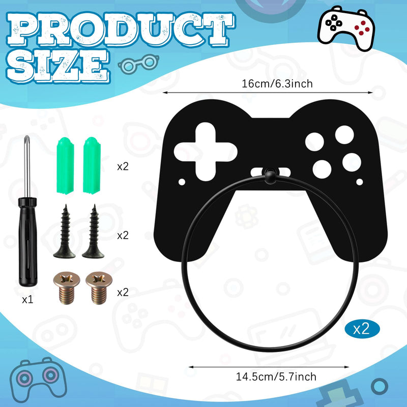 2pcs Gaming Metal Towel Rings Boys Room Towel Holder Oil Rubbed Bath Towels Ring Black Art Hand Towels Rack for Bathroom Kitchen Hanger Home Decors Gifts Game Controller