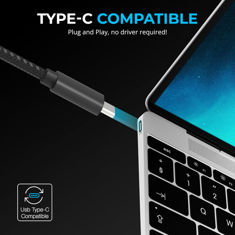 SABRENT USB C Hub 7-Port 48W Powered Hub with Switches (HB-3A4C) 7-PORT - USB Type C