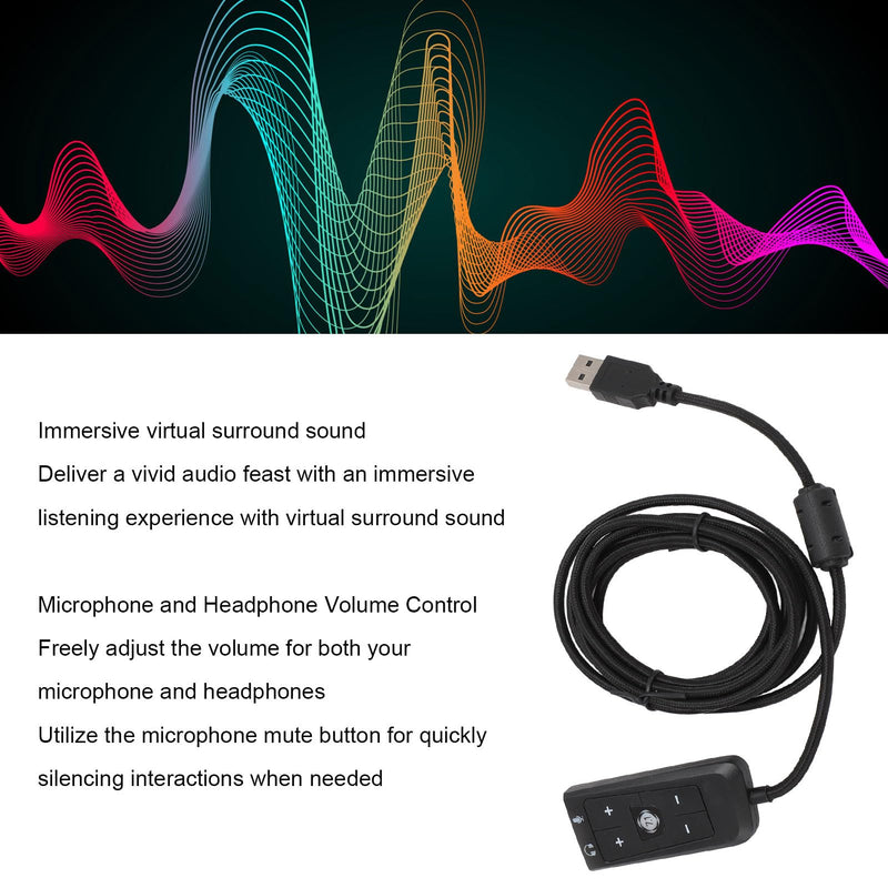 USB Sound USB to 3.5mm Jack Audio Adapter, USB Sound Card USB to 3.5mm Jack Audio Adapter, USB Adapter for HyperX Cloud II, for PS5, for Series X S, for One