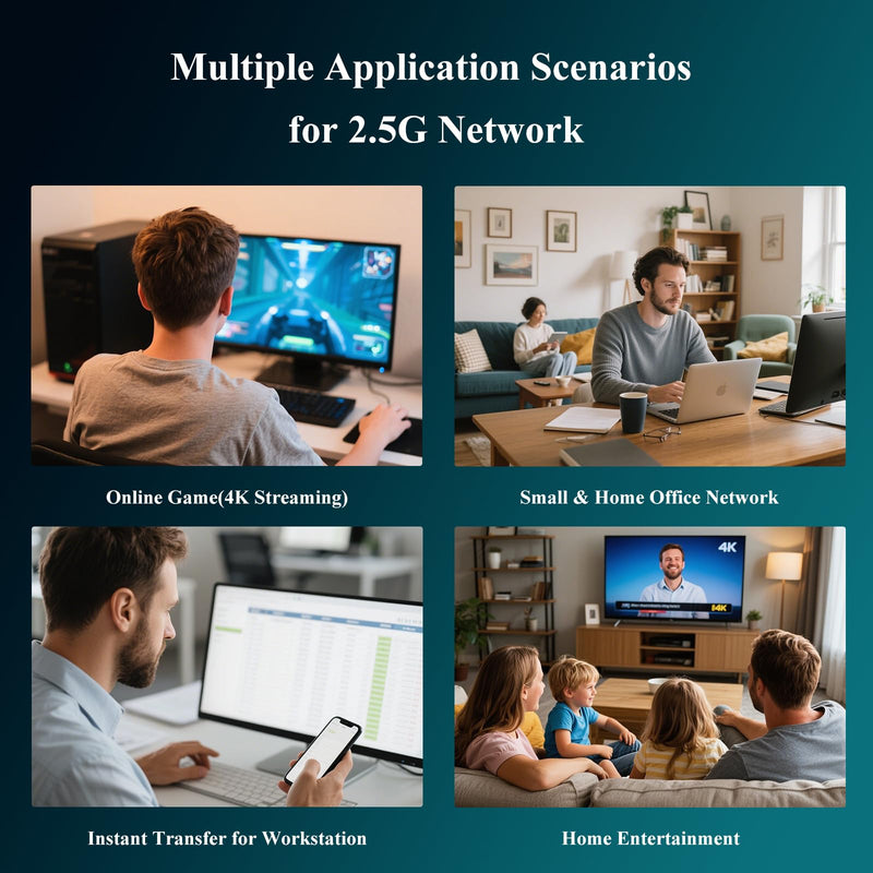 6 Port 2.5GB Ethernet Switch Unmanaged Network Switch | 4 x 2.5 Gigabit | 2 x 10G SFP+ | Multigig Switch 10-100-1000Mbps | 60G Bandwidth | Plug & Play | Fanless Metal Ethernet Switch 6 ports |4*2.5G+2*10G SFP