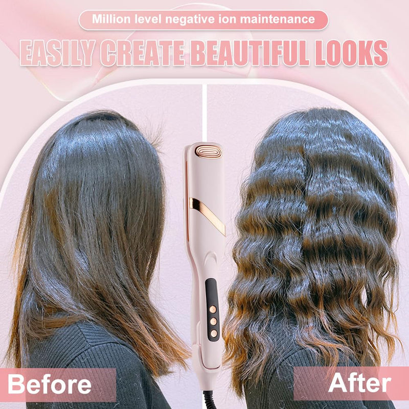  [AUSTRALIA] - 32mm French Wave Curling Iron - Hair Waver With 4 Gears Temperature Control and Fast Heating for Short and Long Hair
