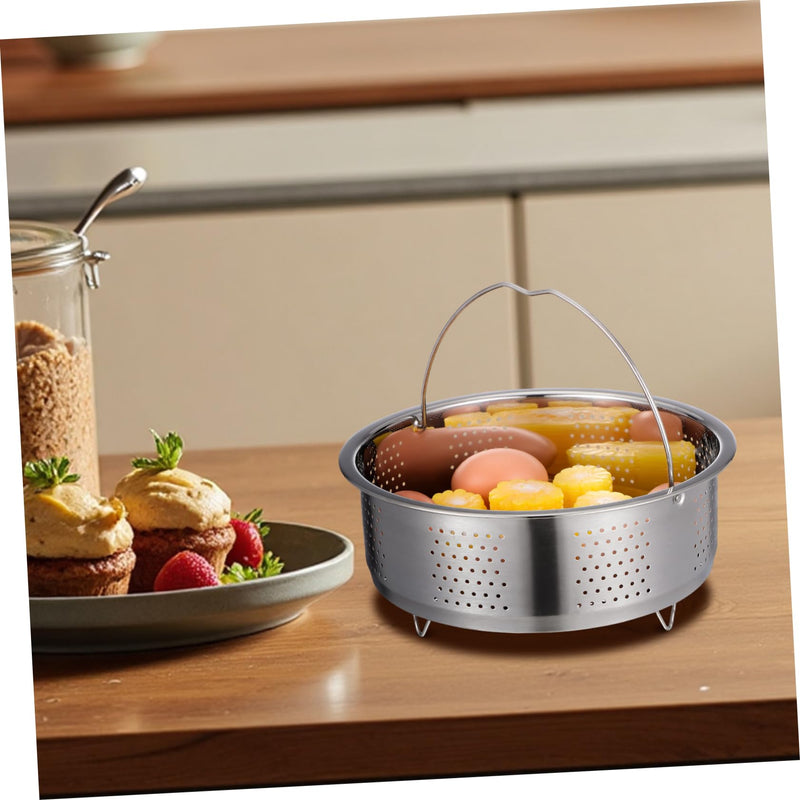 DOITOOL Stainless Steel Steamer Basket for Pot, 8.65inch/22cm Vegetable Steamer Basket Insert Steaming Rack with Handle, Vegetables Fruit Strainers and Colanders for Home Kitchen Cooking 21.5X21.5X9CM