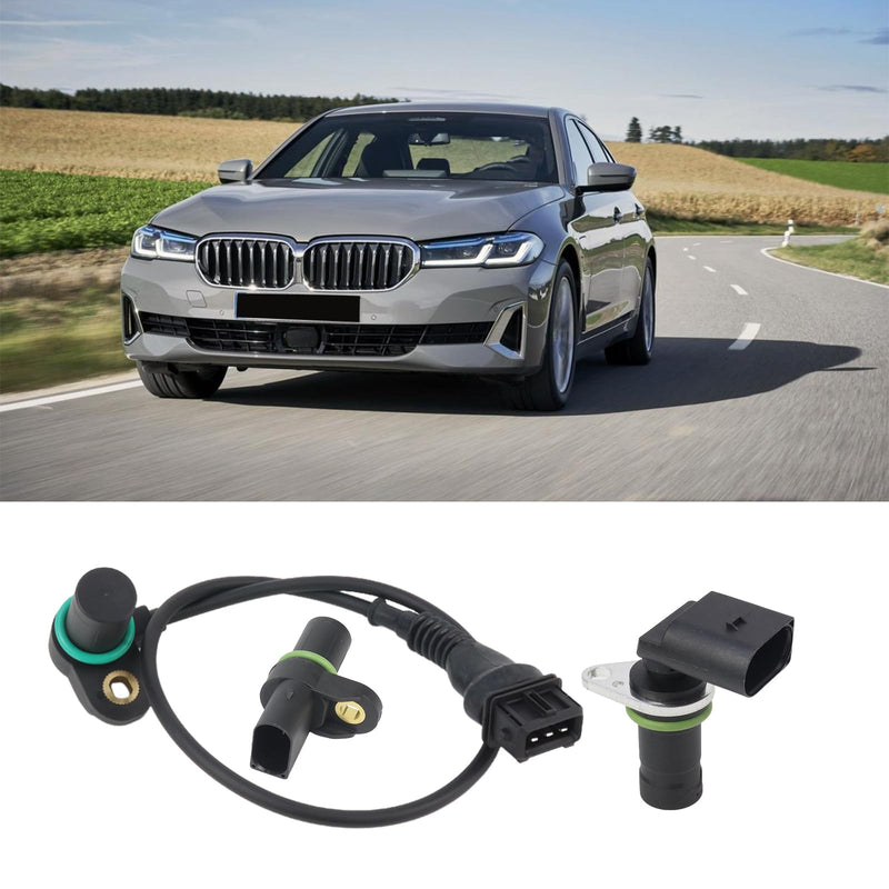 CKP CMP Camshaft Position Sensor Crankshaft Position Sensor for BMW M54 2.5L 3.0L 2002-2009 E90 E46 E60 E64 E63 E66 E83 E53 E85 X3 X5 Z3 Z4 323i 325i 328i - OE 12147518628 12147539165 12141709616 3pcs Camshaft*2+Crankshaft Position Sensor*1