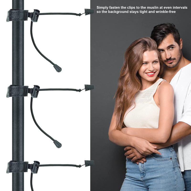 LINCO Lincostore Backdrop Clamp Adjustable Heavy Duty Black Clamps 12-Pack for Photo Studio Backdrop Muslin, Camera Flash Brackets, Photo Backdrop Background Support Equipment 4216-1-12